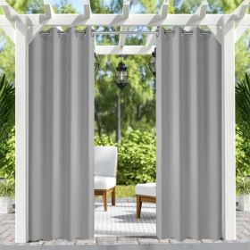 50inchx 120inch Outdoor Waterproof Grommets Window Curtains For Front Porch ,Gray (Option: 50 x 120)