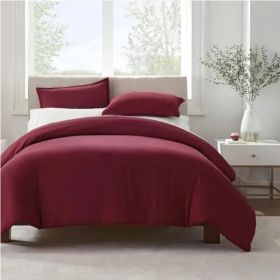 Serta Simply Clean Solid Duvet Cover Twin (Option: Style6)
