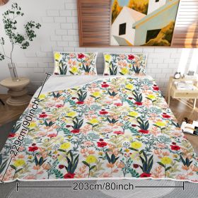 Floral Quilt 3 Pieces Microfiber Quilt Sets Lightweight Bedspreads Botanical Coverlets Quilt Bedding Set All Season Quilts (Option: Full-Multicolored)