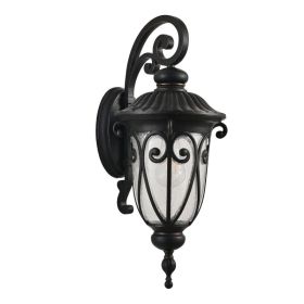 23in H 1-pack Classic Outdoor Wall Lantern, Black Vintage Wall Sconce With Bubble Glass, Weatherproof Exterior Light Fixture For Porch, Patio, An (Option: Default)