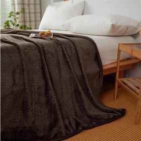 Solid Color Flannel Wheat Grain Blanket Children's Blankets (Option: Dark Coffee Color-150x200cm)